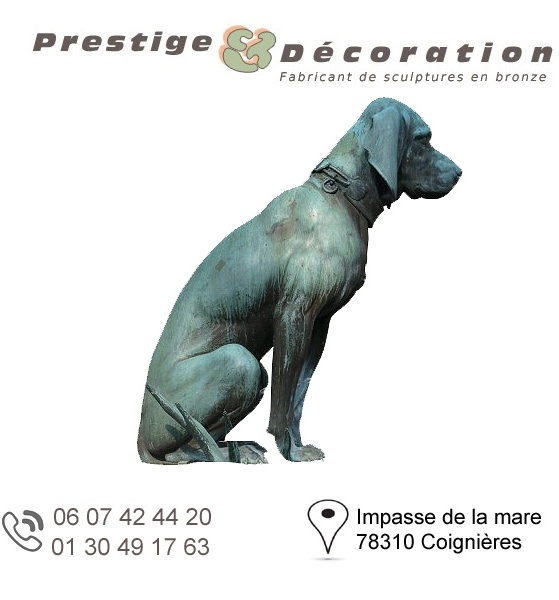 sculpture bronze chien
